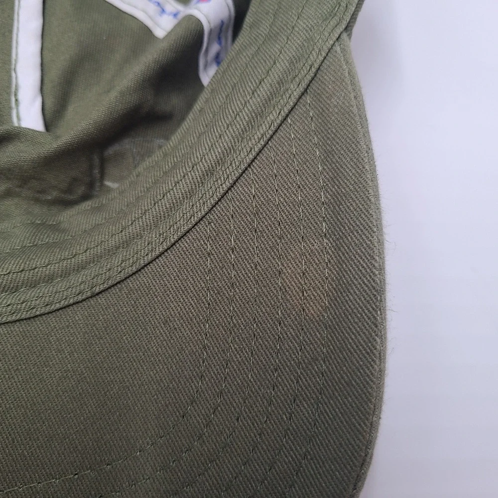 Champion Hat Strapback (Fits Small) Green White Script Logo Casual Brand Cotton